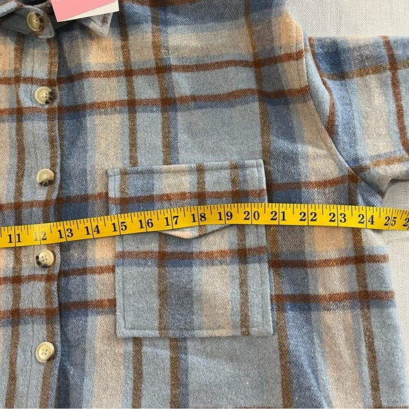 Ford Plaid Thick Front Pockets Shacket Button Up Shirt Jacket Back Graphic L NWT - Picture 8 of 10
